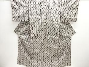 アンティーク　抽象模様手織り紬着物